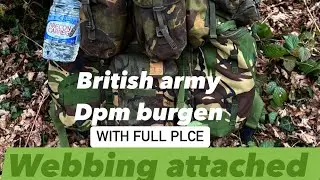 Attached british army PLCE webbing to the dpm woodland camo burgen.easy storage upgrade #camping