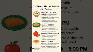 Daily Healthy Diet Plan for Seniors (With Timings)