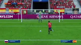Россия-Испания. Чемпионат мира 2018. 1/8 финала. Пенальти. Нога бога. FIFA  18. Russia world cup.