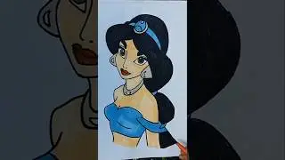 How To Draw Disney Princess Jasmine #shorts #disney#art  #princess #drawing #trending #youtubeshorts