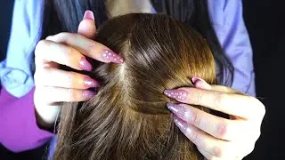 ASMR Lice Check & Scalp Exam with Long Nails (Whispered)