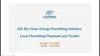 Webinar 5: Draft Clean Energy Permitting Playbook and Toolkit Walkthrough
