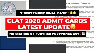 CLAT 2020 Admit Cards Latest Update | Postponement News