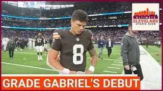What grade does Browns QB Dillon Gabriel get for his 1st career start vs. the Minnesota Vikings?