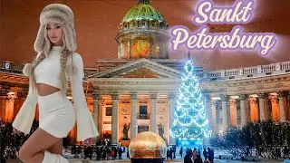 Saint Petersburg Night Walk 2026 🎄✨ | Nevsky Avenue, Kazan Cathedral & New Year Lights 4K