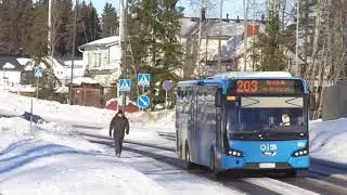 Buses of Espoo 9-13: VDL Citea LLE-120 #831 on line 203 (12.02.19)