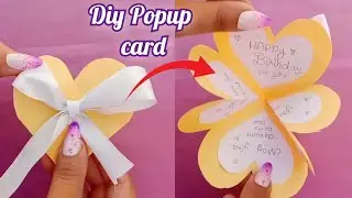 Flower popup card| birthday card| birthday gift ideas| diy paper craft| easy gift idea | paper craft