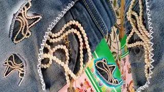 СКУЧНЫЕ ДЖИНСЫ: НОВАЯ ЖИЗНЬ С ПРОСТОЙ ВЫШИВКОЙ 👖 🪡 #ручная #вышивка #мастерскаяпошива #рукоделие