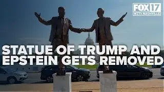 Statue at National Mall of Trump and Epstein holding hands removed after less than a day