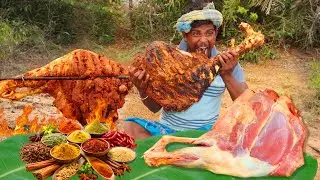 Primitive Fire: Whole BEEF LEG Tandoori Inspired by Ancient Techniques Use in VillageHunter
