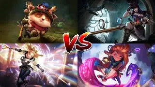 League Of Legends - Teemo And Lux VS Caitlyn And Zoe - Bot lane - Season 10.18