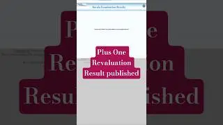 Plus One Revaluation Result published Now #plusone #revaluationresult #Kerala