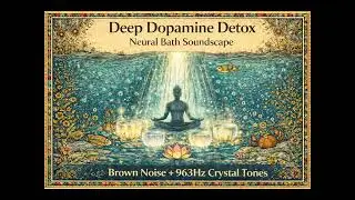 Deep Dopamine Detox: NEURAL BATH Soundscape | Brown Noise + 963Hz Crystal Tones
