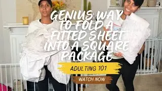 HOW TO FOLD A FITTED SHEET INTO A SQUARE POCKET| SPRING CLEANING