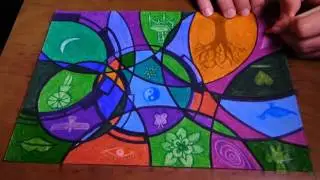 Painting Mystical Abstract With Life Symbols For Beginners