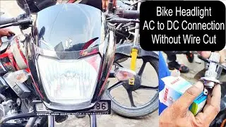 bike main led bulb kaise lagaye|| bike headlight AC to DC connection without wire cut|| led light