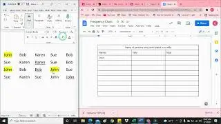 Creating a Frequency Chart/Table in Google Docs