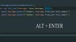 Горячие клавиши в Pycharm. Разработка Telegram ботов на Python (10)