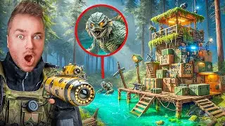 BUILDING A BOX FORT SPY BASE TO CAPTURE POND MONSTER! (Cardboard Crafts)