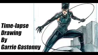 Catwoman Time-lapse drawing by Garrie Gastonny