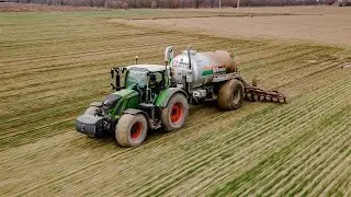 Spargimento digestato su Triticale | Fendt 718 & Bossini BS1 140 con Mainardi Till RB32 | Di Giacomo