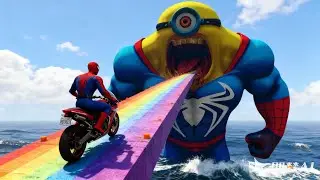 Spider-Man vs. Falcon, Thanos, and Ghost Rider Challenge GTAV Custom Tracks&mdash;Who Will Win?