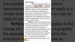 Section 100 Charges of Transfer of property Act 1882