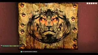 Lion burning eyes decoraation