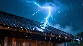 Goodbye Insomnia: Heavy Rain & Resounding Thunder on Tin Roof in a Wild Forest