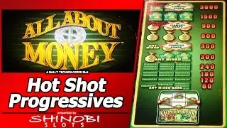 Hot Shot Progressive: All About Money Slot, TBT Live Play/Bonuses on Mechanical Reels