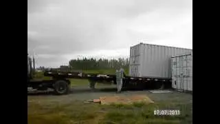 Loading an empty 40 foot container