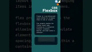 CSS Flexbox | 01- Introduction to Flexbox #w3schools #tutorial #html #htmlacademy #shorts