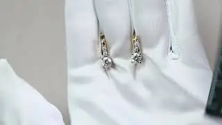 Золотые серьги AQUAMARINE с Swarovski 48485