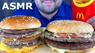 АСМР МАКДОНАЛЬДС ДВОЙНОЙ БИГ ТЕЙСТИ, ДВОЙНОЙ БИГ МАК, КАРТОФЕЛЬ ПО-ДЕРЕВЕНСКИ МУКБАНГ (ИТИНГ) 