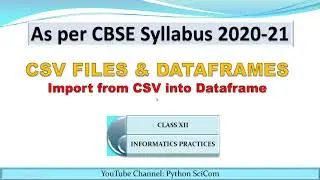 IMPORT  DATA FROM CSV FILE  INTO DATAFRAME -  CLASS XII IP