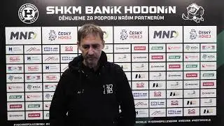 Roman Straka po utk&aacute;n&iacute; SHKM Ban&iacute;k Hodon&iacute;n vs. Vala&scaron;sk&eacute; Meziř&iacute;č&iacute; 3:4 (2. liga 2025/26)