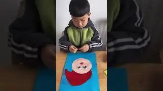 santa claus craft by 5 year old boy  #shorts #artandcraft