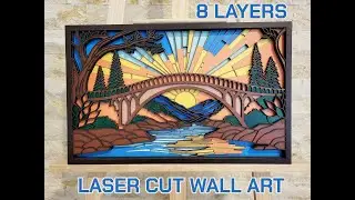 Layered Laser Cut Wall Art – Sunrise Bridge – Made with xTool S1 (SVG Available)