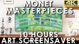 Monet Art Slideshow 10 hours Masterpieces | Famous Paintings Screensaver | No Sound 4K UHD