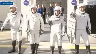 Take 2! NASA's SpaceX Crew-11 walks out for pre-launch Tesla ride to rocket