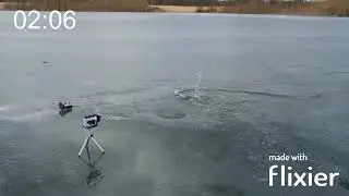 Red HOT steel vs frozen lake all splashes