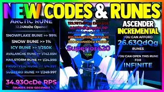NEW CODES and RUNES in Roblox Ascender Incremental...