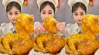 Full Chicken Eating Challenge ASMR (Big Bite Mukbang)