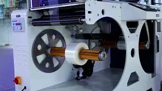Inmat UV inkjet printer with rewinder for roll-to-roll printing