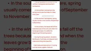 essay on spring season in English/spring season/10 line essay on spring season