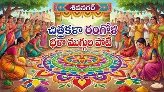 చిత్రకళా + రంగోలి ముగ్గులు ఎలా ఉన్నాయో తెలుసా..? | sircilla rangoli competition