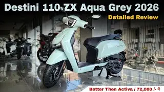 Hero Destini 110 New Aqua Grey Review | Destini Price 18% Gst | Hero Destini Mileage | Features