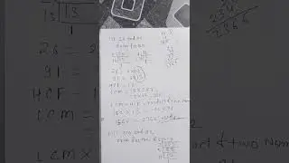 lcm and hcf of 26 and 91 and verify lcm&times;hcf=product of two no
