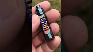key chain titanium, damaskus, tritium #shorts #youtubeshorts