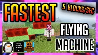 Minecraft How To: FASTEST Slime/Piston FLYING MACHINE (5 blocks/sec)